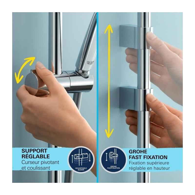 Ensemble de douche GROHE Vitalio Start 110 - Économie d'eau et design chromé