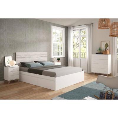 Commode Blanc - Style Doux - 4 Tiroirs - 95 x 77.5 x 40 cm