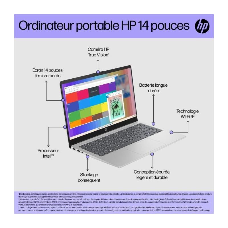 HP 14-ep0046nf Intel® Core™ i5 i5-1334U Ordinateur portable 35,6 cm (14") Full HD 16 Go DDR4-SDRAM 512 Go SSD Wi-Fi 6