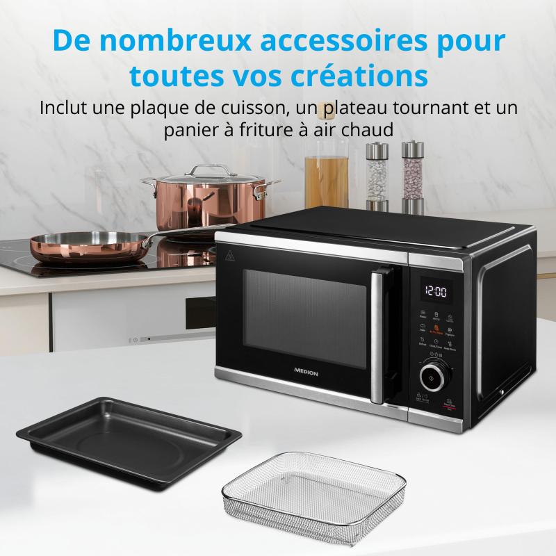 MEDION MD 11499 Noir, Acier inoxydable Micro-onde combiné Comptoir 25 L 900 W