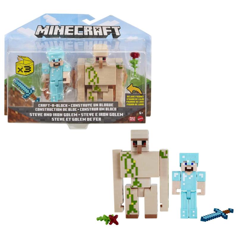 Minecraft – Assortiment Coffret 2 Figurines– Créer-Un-Bloc