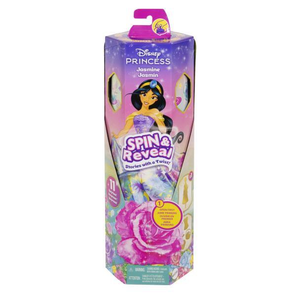 Spin & Reveal Jasmine Mattel Poupée Disney Princesses avec accessoires et 11 surprises HXC23