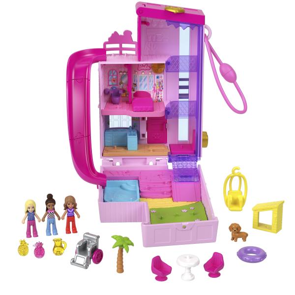 Polly Pocket-Maison de Reve Barbie-Coffret avec 3 mini-figurines HWP11
