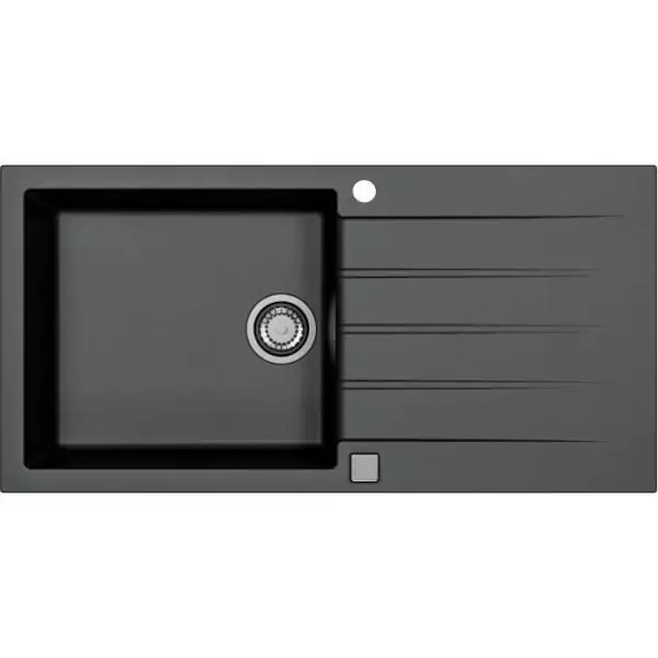 Evier a encastrer - Granit - Noir - 1 grand bac - 100 x 50 cm - CADIT - STRADOUR