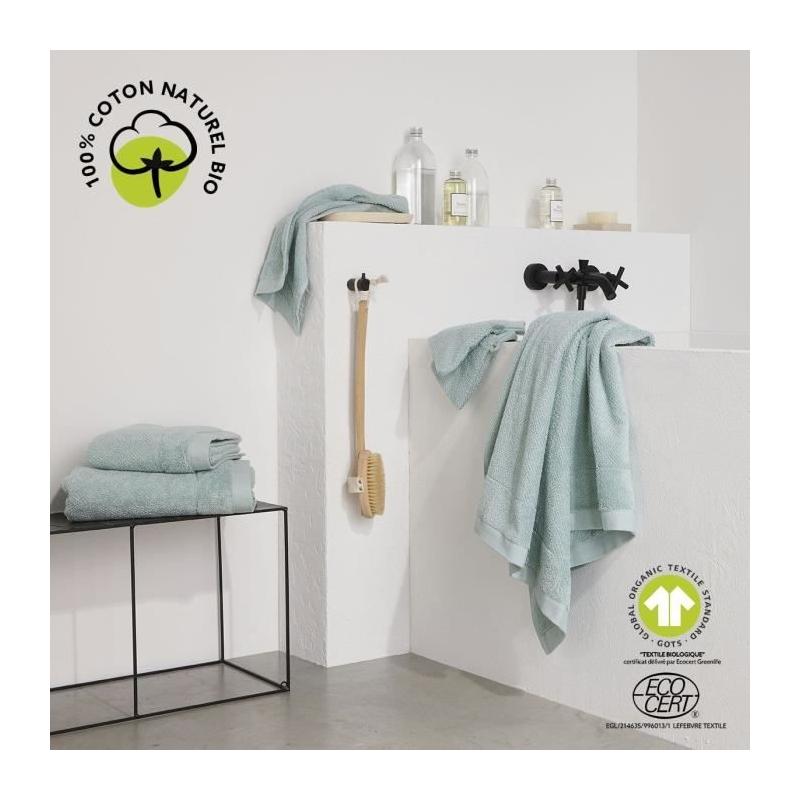 Serviette de bain en coton bio TODAY - 50 x 90 cm - Celadon