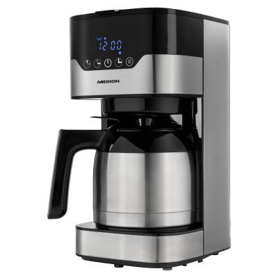 MEDION MD 18458 - Cafetière filtre programmable avec carafe isotherme - 900 Watt - 1,2 Litres - Argent
