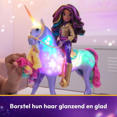 Unicorn Academy - L'Ecole des Licornes - Licorne Interactive Wildstar 28 Cm + Poupée Sophia 24 Cm - Avec Sons & Lumières -