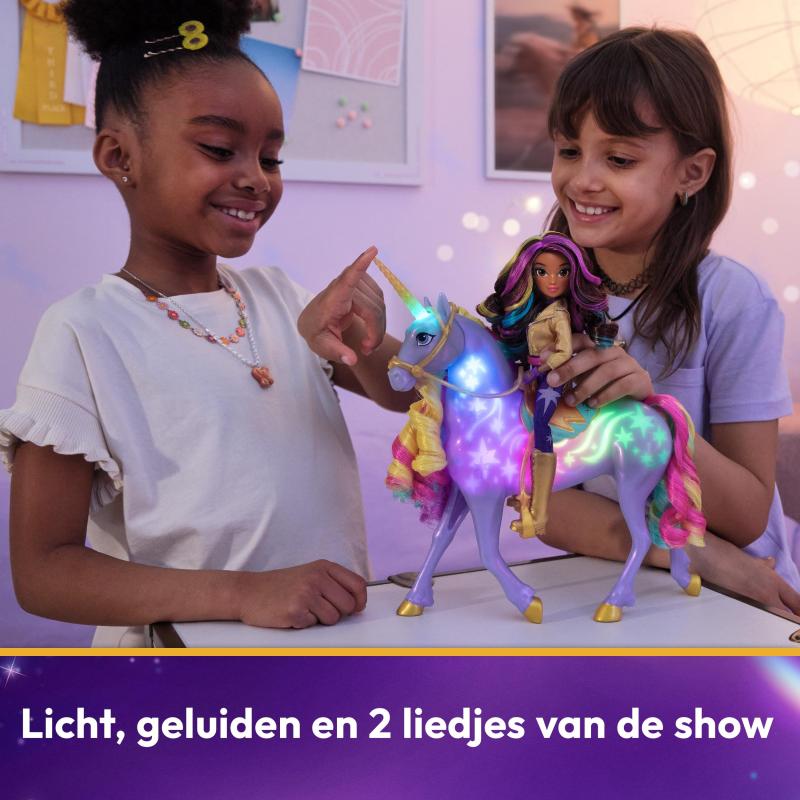 Unicorn Academy - L'Ecole des Licornes - Licorne Interactive Wildstar 28 Cm + Poupée Sophia 24 Cm - Avec Sons & Lumières -