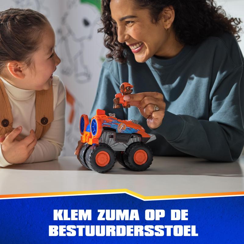 PAW Patrol - Pat Patrouille - Véhicule Figurine Zuma Rescue Wheels - Voiture Figurine À Collectionner - 2 Projectiles -