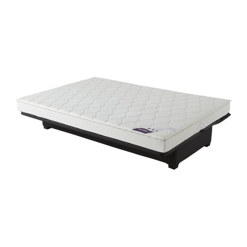Clic-clac EMYLIA 2/3 places - Matelas DUNLOPILLO 13 cm - Tissu Noir