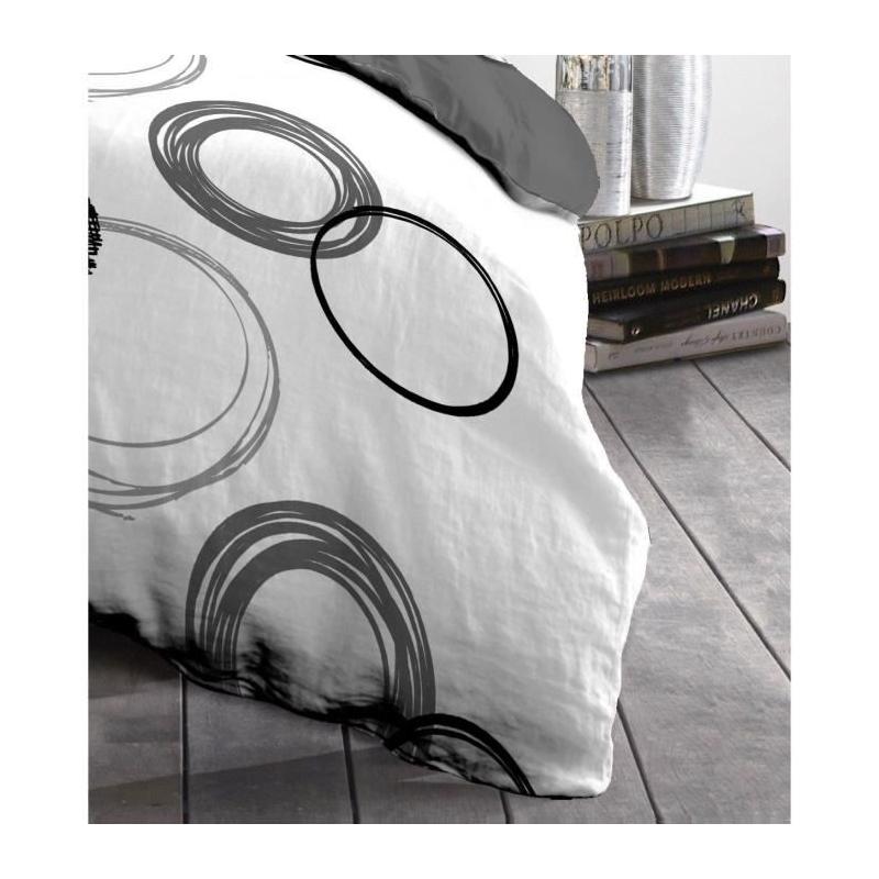 Parure de couette microfibre Audace - Gris clair - HOME LINGE