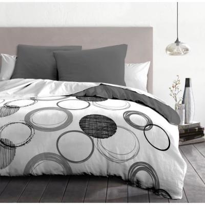 Parure de couette microfibre Audace - Gris clair - HOME LINGE