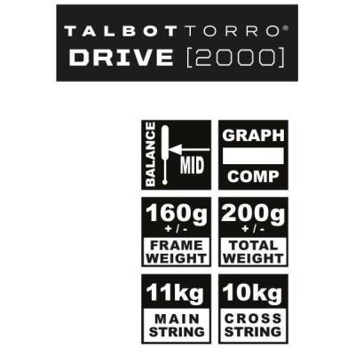 Raquette Squash TALBOT TORRO Drive 2000 - Légère et Performante