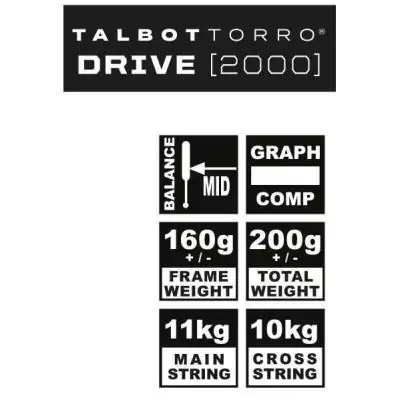 Raquette Squash TALBOT TORRO Drive 2000 - Légère et Performante