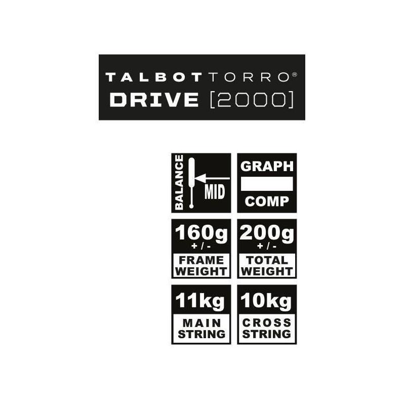 Raquette Squash TALBOT TORRO Drive 2000 - Légère et Performante