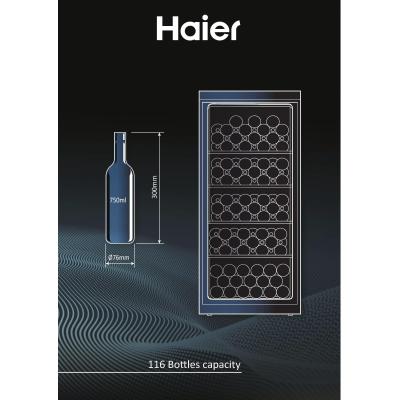 Haier HWS116GAE Refroidisseur de vin compresseur Pose libre Noir 116 bouteille(s)