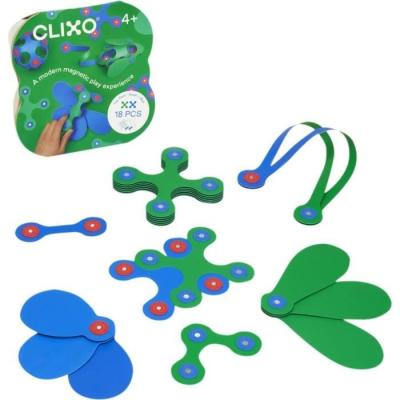 Amusez-vous avec Itsy CLIXO - Jeu magnétique 18 pièces - Bleu/vert