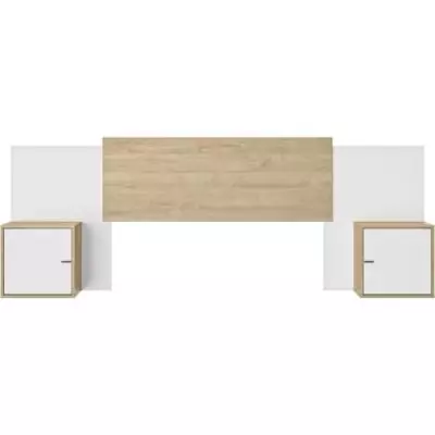 Tete de lit extensible ALIX - Châtaignier naturel / Blanc Tete de lit extensible ALIX - Châtaignier naturel / Blanc