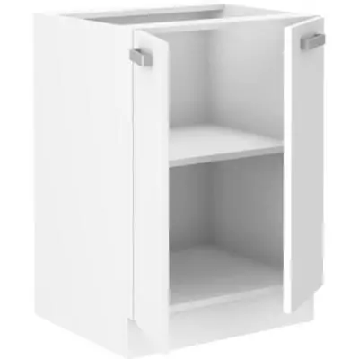 Meuble bas 2 portes blanc 60x52x82 cm - Plan de travail non inclus