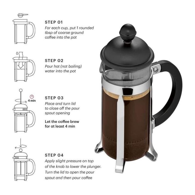 Cafetière à piston Bodum 1903-913 - Java Blanc 0.35 L