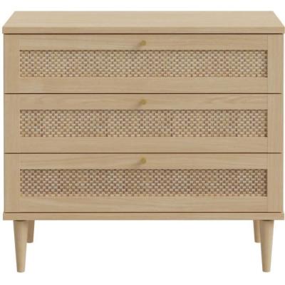 Commode pratique - CALASETTEA - 3 tiroirs - Chêne - 90,4 x 41,4 x 80 cm