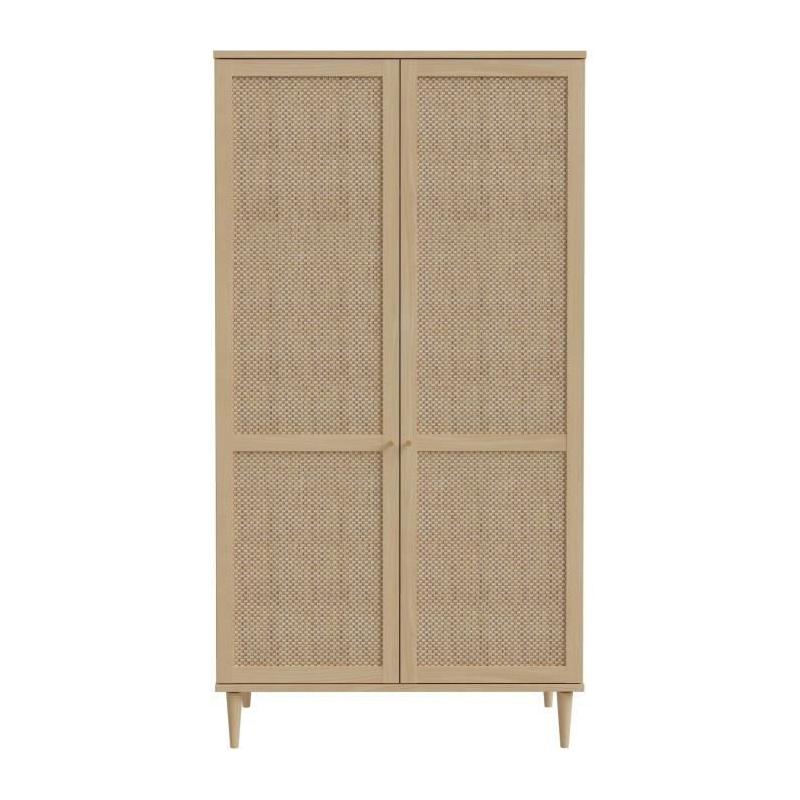 Armoire de chambre CALASETTEA - Style chêne - 2 portes battantes