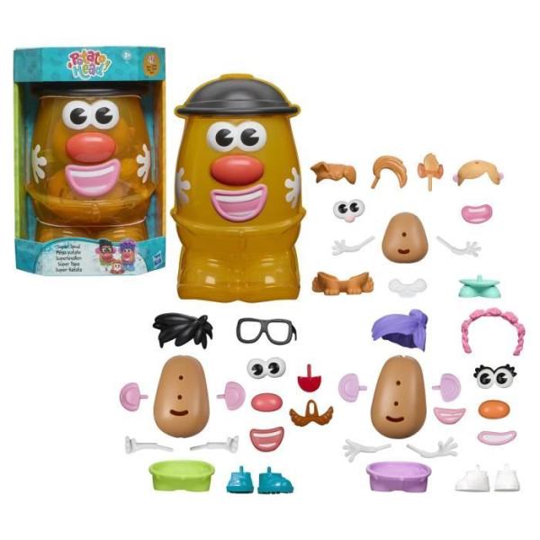 Potato Head Méga patate coffret avec 42 pieces dont une boîte de rangement, jouets préscolaires créatifs pour enfants, des