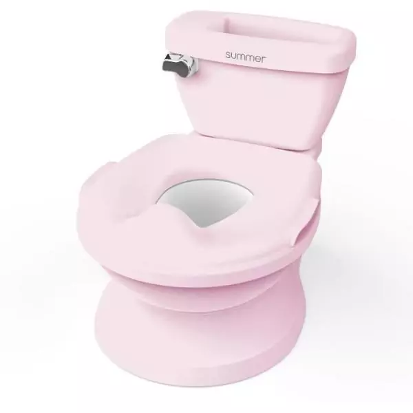 INGENUITY Mini Toilette fille avec Réducteur de Toilette enfant inclus, Chasse d'eau musicale