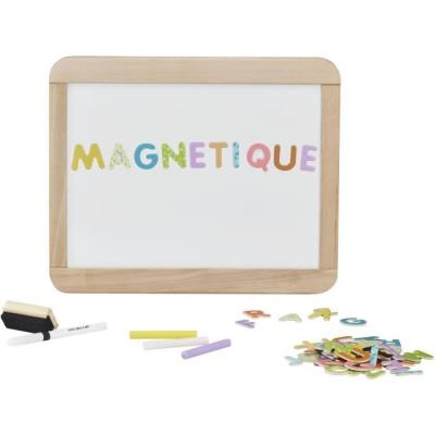 Tableau enfant double face magnétique - Ardoise en bois JEUJURA