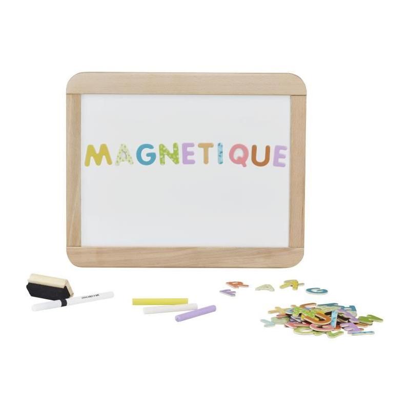 Tableau enfant double face magnétique - Ardoise en bois JEUJURA