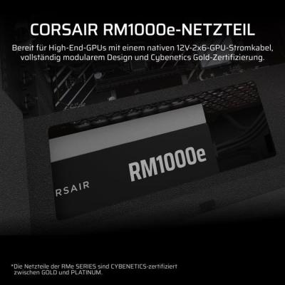 Alimentation ATX CORSAIR RM1000e 1000W Modulaire et Silencieuse