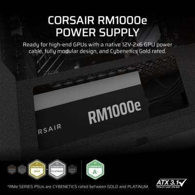 Alimentation ATX CORSAIR RM1000e 1000W Modulaire et Silencieuse