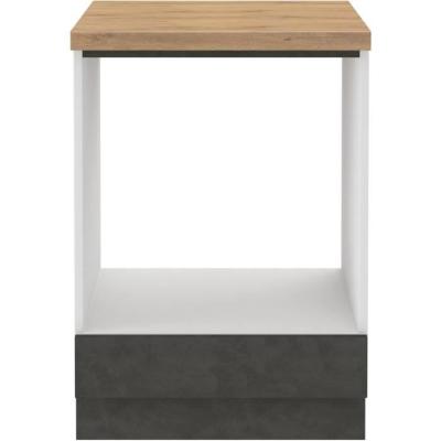 Meuble bas pour four encastrable - Gris mat élégant - L 60 x P 51,6 x H 85 cm