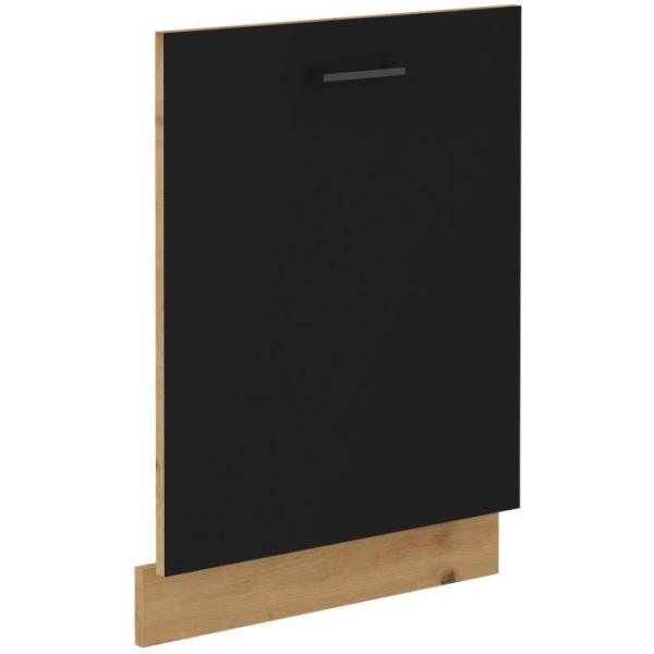 MODENA - Façade lave-vaisselle + plinthe - 60 x 52 x 82 cm - Chene artisan / Noir mat