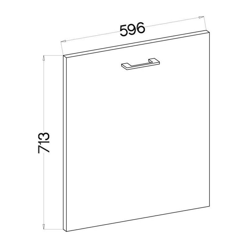 Ensemble MODENA - Facade lave-vaisselle + plinthe - 60 x 52 x 82 cm