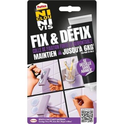 Colle Fixation PATTEX Ni clou ni vis - Fix & Défix - 44g
