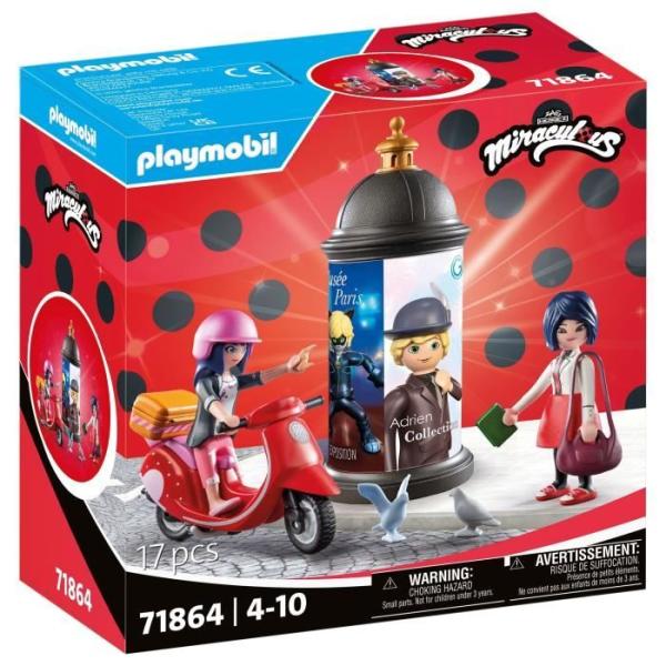 PLAYMOBIL 71864 Marinette a scooter & Kagami, Miraculous, des 5 ans
