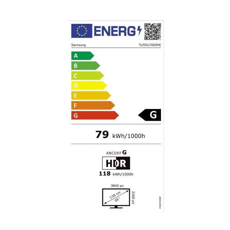 Téléviseur Samsung 55" 4K UHD HDR10+ Smart TV