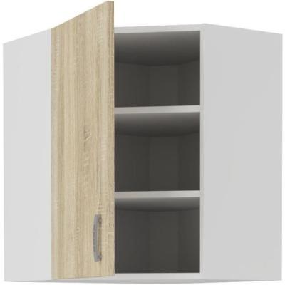Meuble d'angle SARA - Chene Sonoma - L59xP59xH71,5 cm