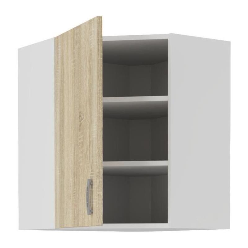 Meuble d'angle SARA - Chene Sonoma - L59xP59xH71,5 cm
