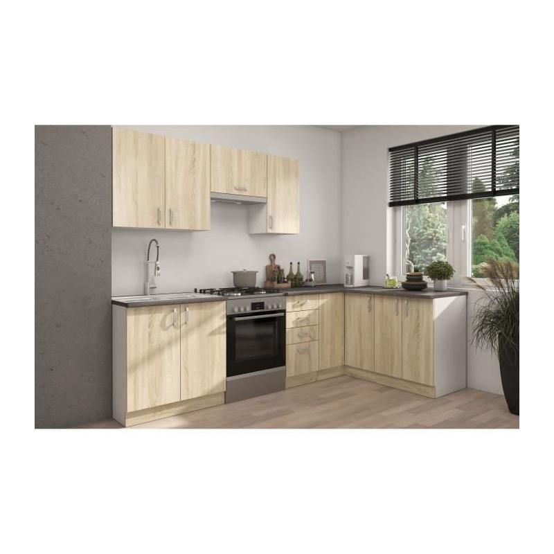 Meuble bas évier chêne sonoma - 2 portes - L80xP48xH82 cm