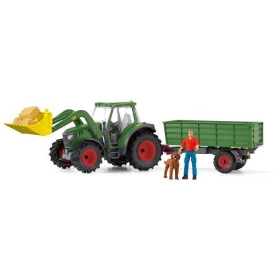 Tracteur et remorque Schleich avec figurines pour enfants