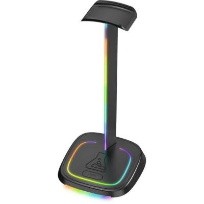 Support casque gamer G-Lab K-STAND-NEON RGB avec Hub USB/C, Éclairage RGB - Noir
