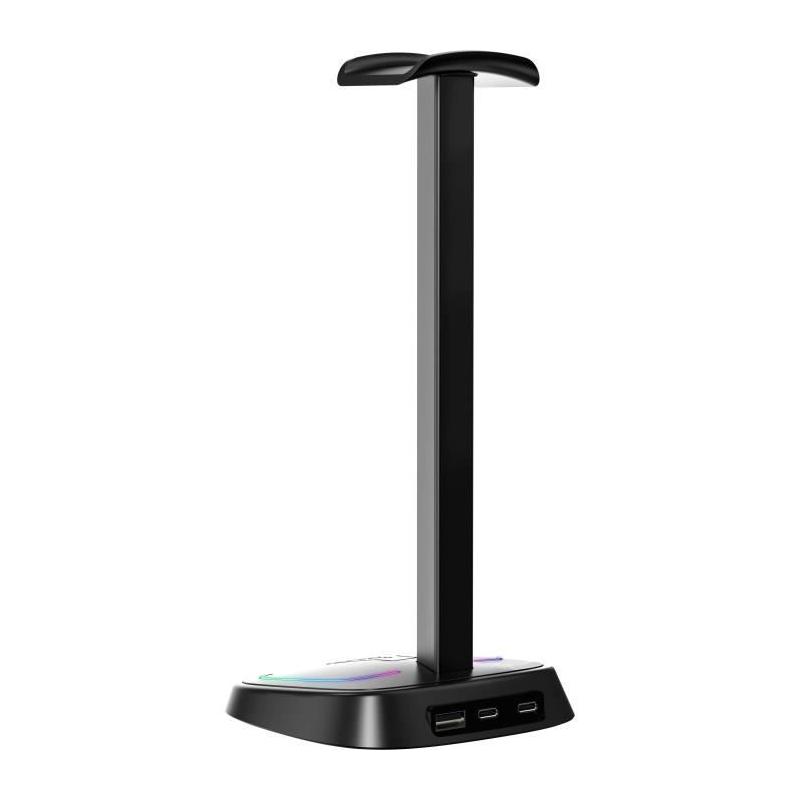 Support casque gamer G-Lab K-STAND-NEON RGB avec Hub USB/C, Éclairage RGB - Noir