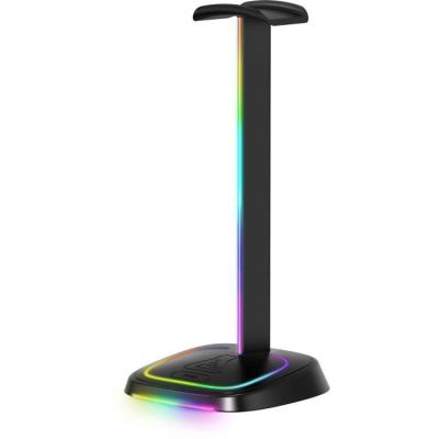 Support casque gamer G-Lab K-STAND-NEON RGB avec Hub USB/C, Éclairage RGB - Noir