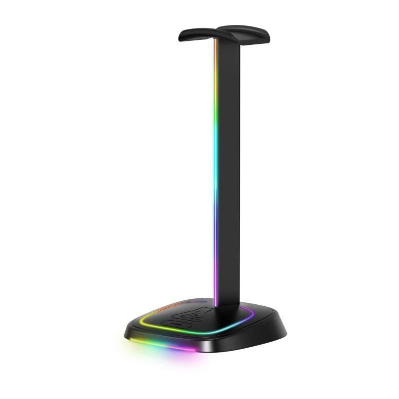 Support casque gamer G-Lab K-STAND-NEON RGB avec Hub USB/C, Éclairage RGB - Noir