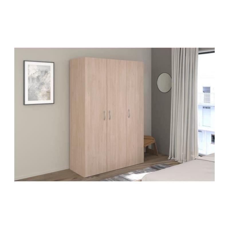 Armoire EASY LIFE Chene clair - 3 portes battantes - L120,2cm • PARISOT