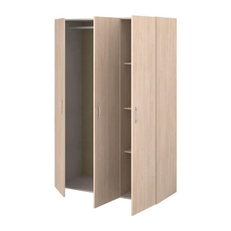 Armoire EASY LIFE Chene clair - 3 portes battantes - L120,2cm • PARISOT