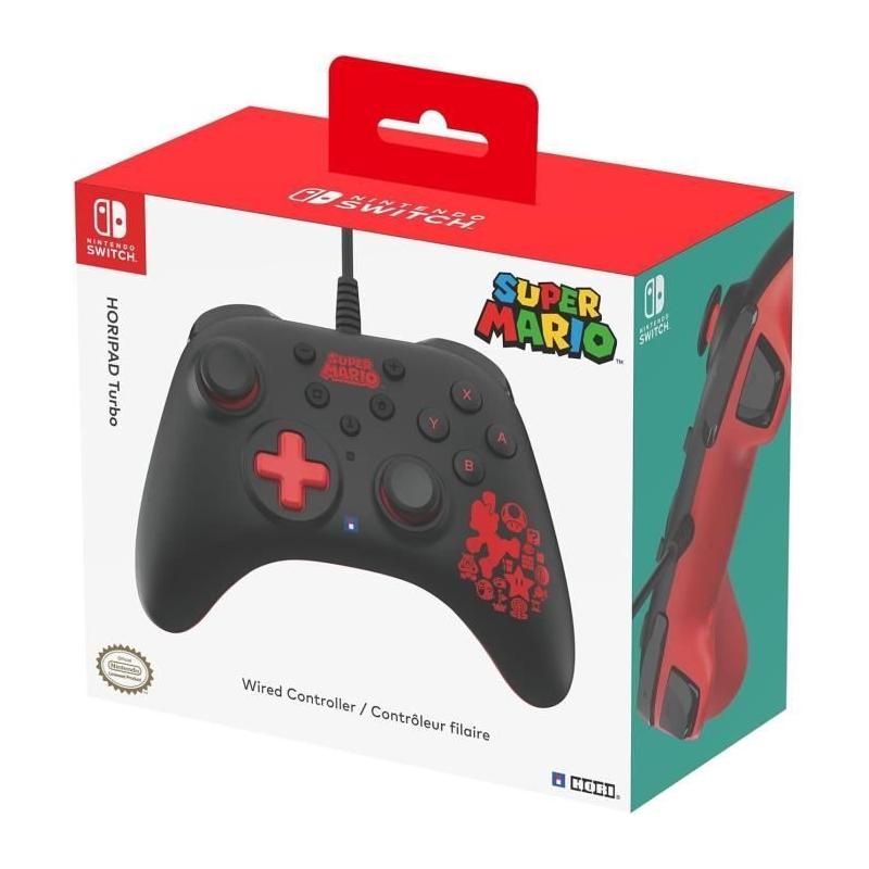 Manette Filaire Horipad Turbo - Mario - Accessoire Switch