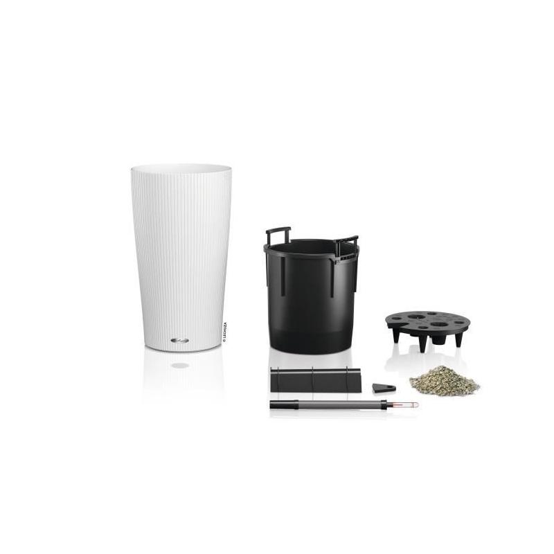 Jardinière Cilindro color 32 Blanc - Kit complet 13 L - LECHUZA